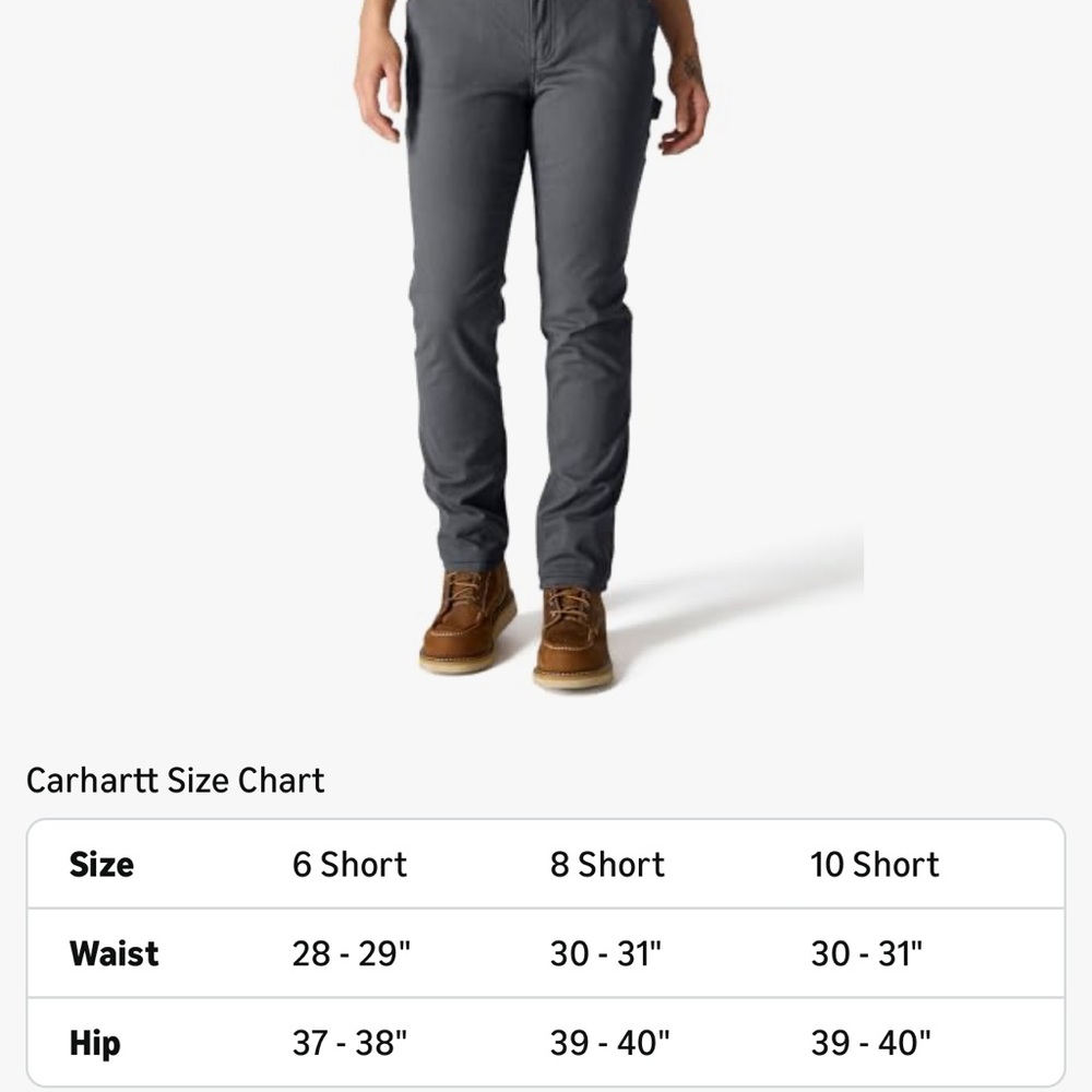 Carhartt Womens The Essential Canvas Pant Dark Gray - Picture 7 of 9
